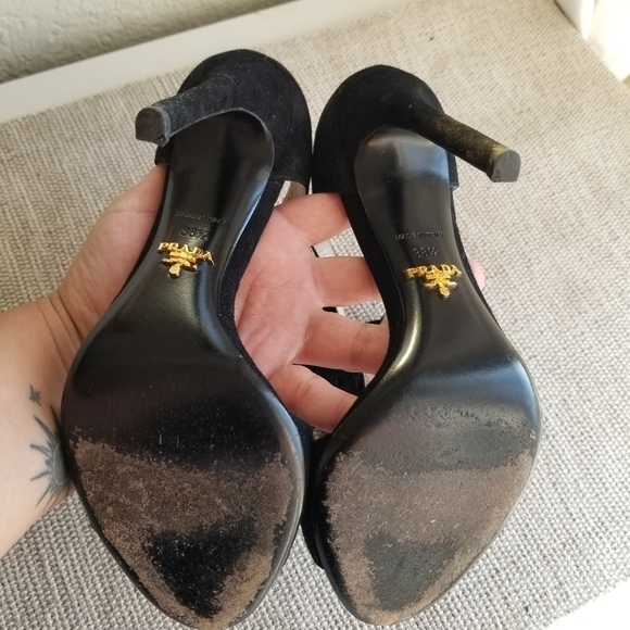 Prada | Suede Fringe Sandals - Picture 11 of 12